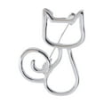 thumbnail image 2 of Eosunjian Women Brooch Hollow Kitty Shape Smooth Stainless Anti-slip Wear-resistant Coat Collar Hat Scarf Decoration Clothes Pin Business Events Garment Jewelry Silver, 2 of 12