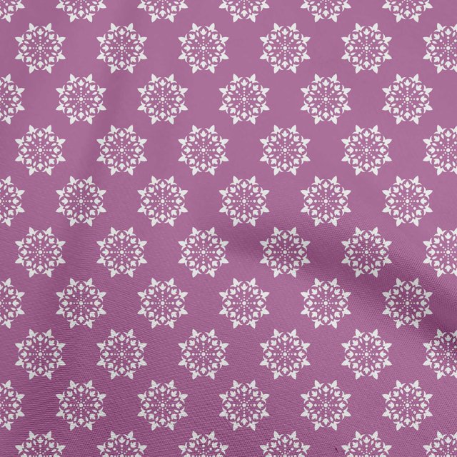 oneOone Silk Tabby Purple Fabric Asian Block Floral Craft Projects Decor Fabric Printed By The Yard 42 Inch Wide