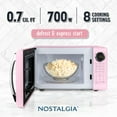 thumbnail image 3 of Nostalgia 0.7 cu ft Retro Microwave Oven, 700W Countertop Microwave Oven with 8 Auto Cook Programs, Pink, 3 of 8