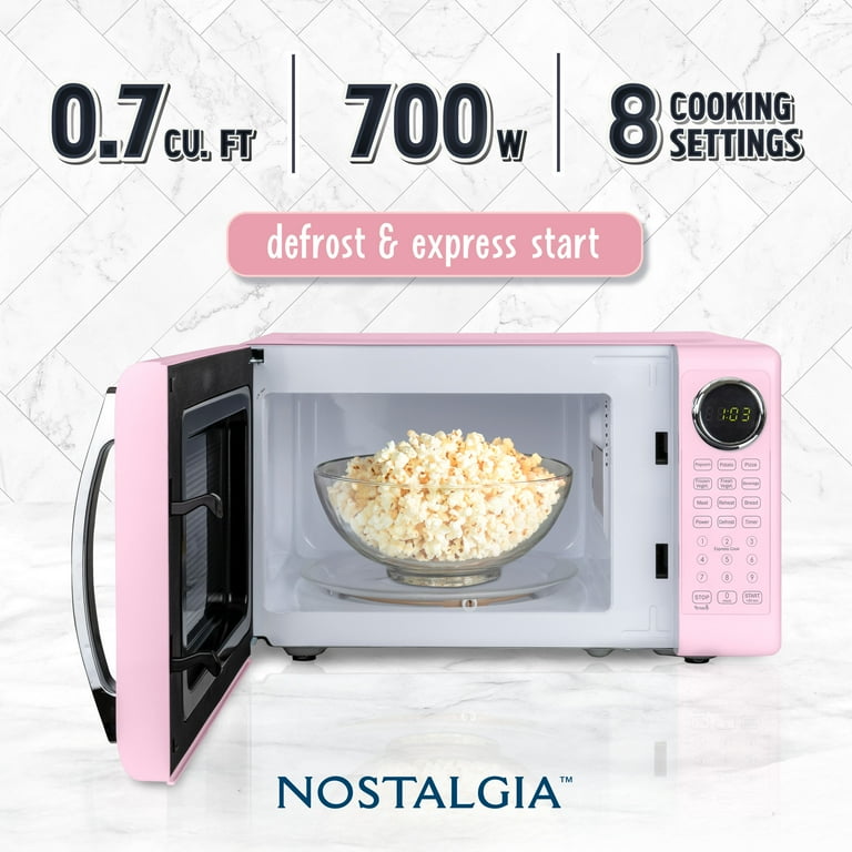 Nostalgia Retro 0.7 cu. ft. Countertop Microwave, Pink - Walmart.com