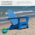 thumbnail image 5 of DuroGreen 5-Pc Folding Adirondack Chair Set, 2 Chairs, 2 Ottomans, and 1 Side Table Made With All-Weather Tangent Lumber, Oversized, High End Patio Furniture, No Maintenance, USA Made, Royal Blue, 5 of 7
