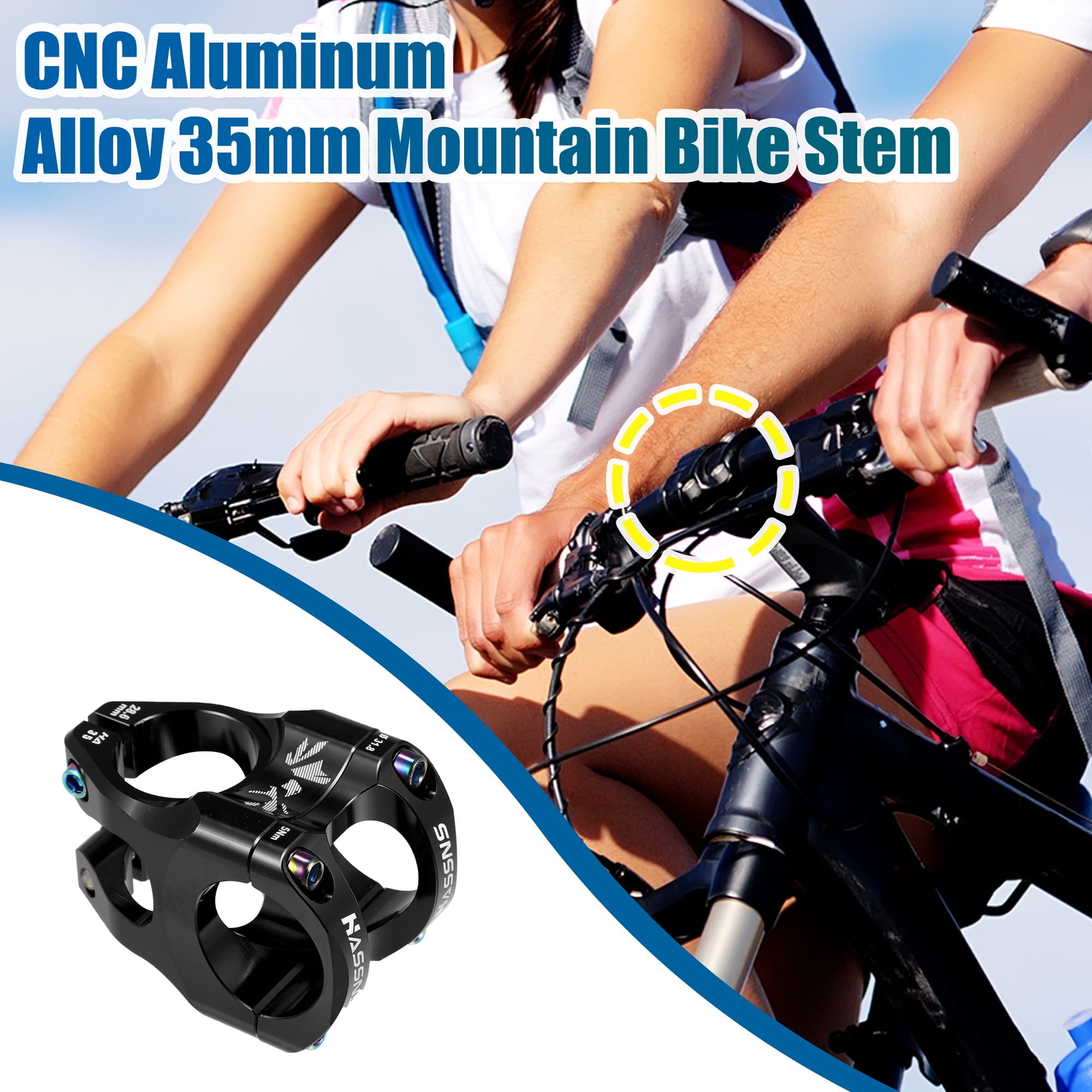 Unique Bargains CNC Aluminum Alloy 35mm Mountain Bike Stem for Bicycle Black