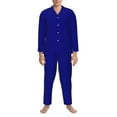 thumbnail image 4 of Kll Navy Sleepwear Mens Flannel Pajamas,Long Cotton Pj Set, 4 of 9