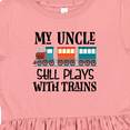 thumbnail image 4 of Inktastic My Uncle Still Plays with Trains Girls Toddler Dress, 4 of 5