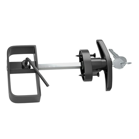 GOOHOCHY Black Zinc Alloy Sliding Barn Door Handle Lock Set with Key for Home Use