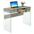 thumbnail image 4 of Pemberly Row One-Drawer Glass 36-inch Desk in Gray Wood Finish, 4 of 7