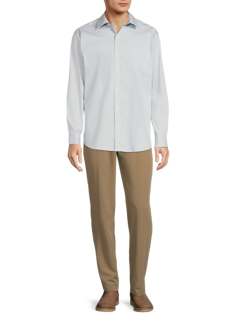 walmart george dress shirts George Men's Dress Shirt with Short Sleeves, Sizes S-3xl, White