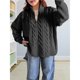 thumbnail image 4 of Suéter de Cuello Alto y Larga para Mujer con Cremallera, Jersey Informal de Punto Acanalado para Otoño e Invierno. Gris M, 4 of 7