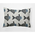 thumbnail image 2 of E by Design Fish Tales Nautical Indoor/Outdoor Lumbar Throw Pillow, 2 of 4