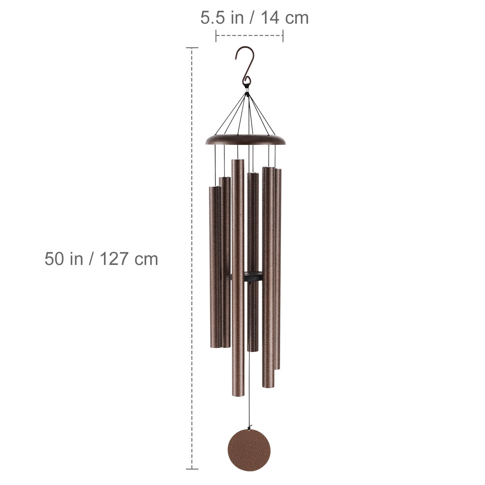 VEVOR Wind Chimes for Outside,50", Deep Tone Wind Chimes with 6 Tubes, Unique Large Memorial Wind Chimes for Anniversary, Amazing Outdoor Decor for Your Patio,Porch, Garden and Backyard,Copper Vein