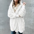 thumbnail image 2 of UJNDER Women's Two Way Wear Longline Jacket Warm Open Cardigan with Pockets for Fall Winter White XXXXL, 2 of 5