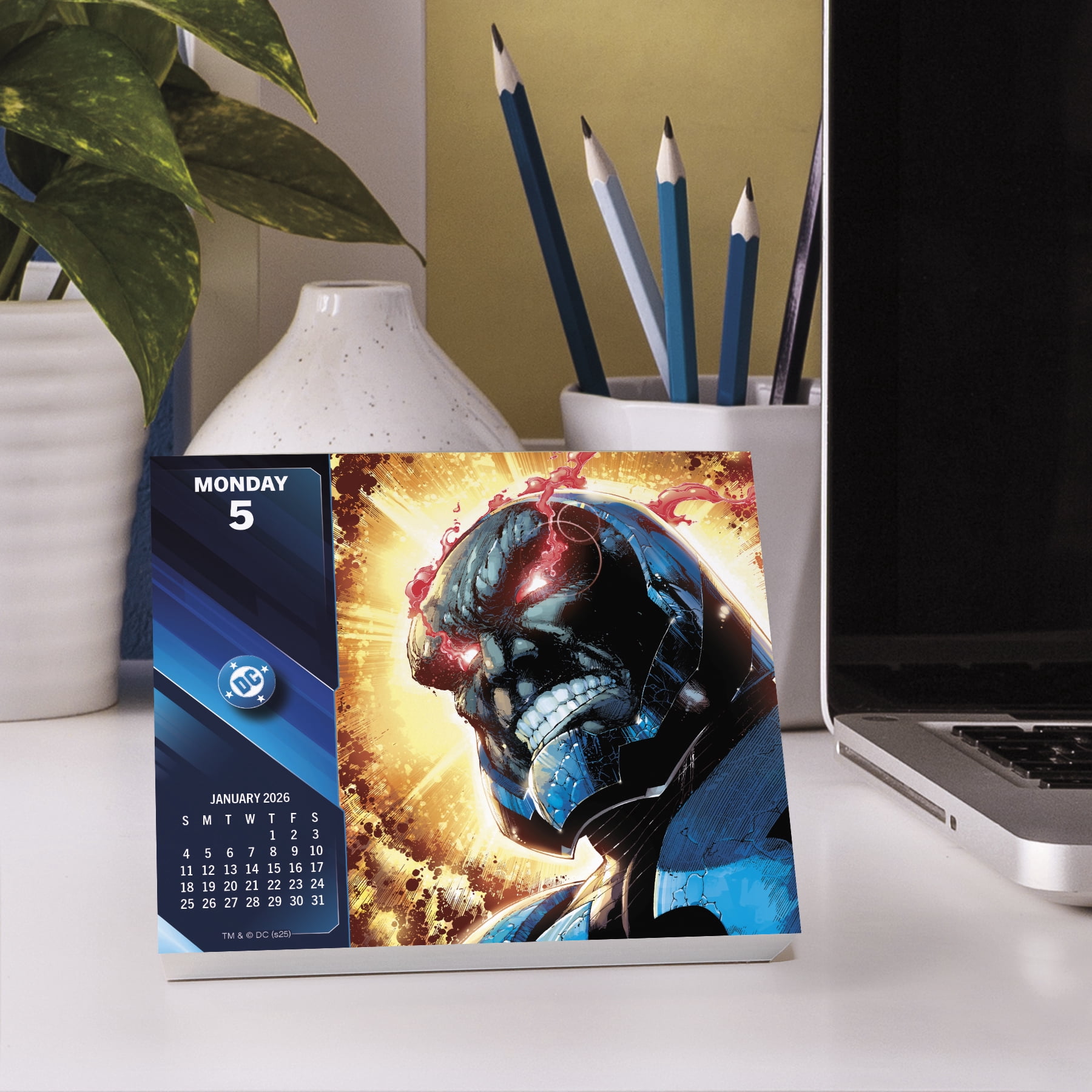DC Comics 2026 Desk Calendar with Heroes and Eco-Friendly Design by Treads International
