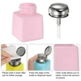 thumbnail image 5 of Uxcell 3pcs Solvent Alcohol Dispensers 100ml(3.4oz) Push Down Liquid Dispenser Pump w Stainless Steel Lid, Pink, 5 of 6