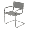 thumbnail image 5 of Breuer Chair Company Mart Stam Cantilever Armchair Arm Chair w/ Chrome Steel Frame & Gray Bonded Leather by Furnish Theory, 5 of 7