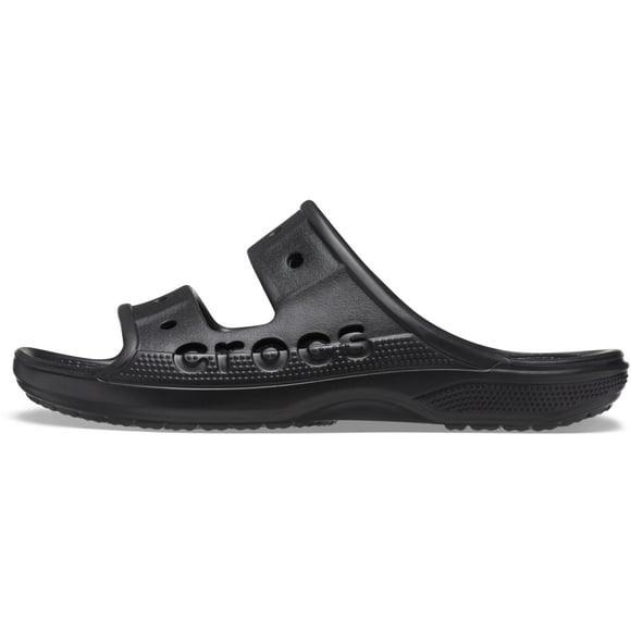 Crocs Unisex Men's and Women's Baya Two-Strap Slide Sandals, Black, 6 US