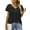 Black, variant on Womens Plus Size Tops Ruffle Sleeve Lace-Up V-Neck Shirts Loose Fit Casual T-Shirts Red M-4X