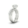 thumbnail image 4 of Forever Jewels 3.50Ct Round Cut Moissanite Women Bridal Engagement Ring Set 14K White Gold Plated, 4 of 5