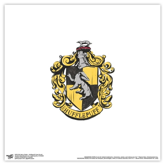 Gallery Pops Harry Potter - Hufflepuff Crest Scroll Wall Art, Unframed Version, 12" x 12"