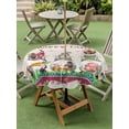 thumbnail image 3 of Outdoor Tablecloth with Umbrella Hole and Zipper, Gnomes Easter Round Table Cloth 54 Inch Waterproof Tablecloth, Eggs Tulips Spring Floral Rustic Picnic Table Cover for Patio Camping, 3 of 7