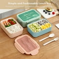 thumbnail image 2 of Yeacher 1400ML Plastic Lunch Box With Fork and Spoon 3 Compartment Single-layer Leakproof Reusable Crisper, 2 of 8