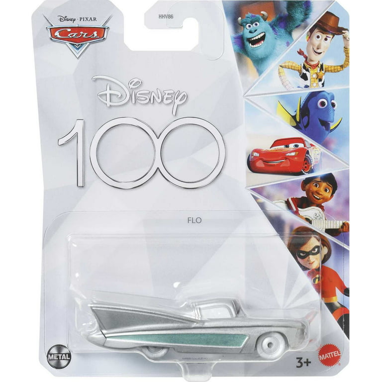 Pixar Toy Disney100 Collectible Car, Scale Character Vehicle and Disney Flo 1:55 Cars Die-Cast