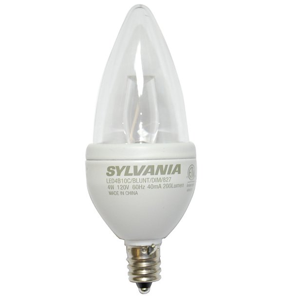 4w B10 Blunt Tip Dimmable LED Osram Sylvania Candelabra base 2700K