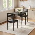 thumbnail image 3 of Dining Table Set for 2, 3 Piece Kitchen Table Set with 2 Chairs, Kitchen Table Set with Spiral Table Legs for Small Space, Apartment, Dining Room, 3 of 7