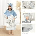 thumbnail image 4 of BZSMCE Wearable Blanket Hoodie Fashion Frozen Cuddle with Polar Bears Home Wear, 4 of 7
