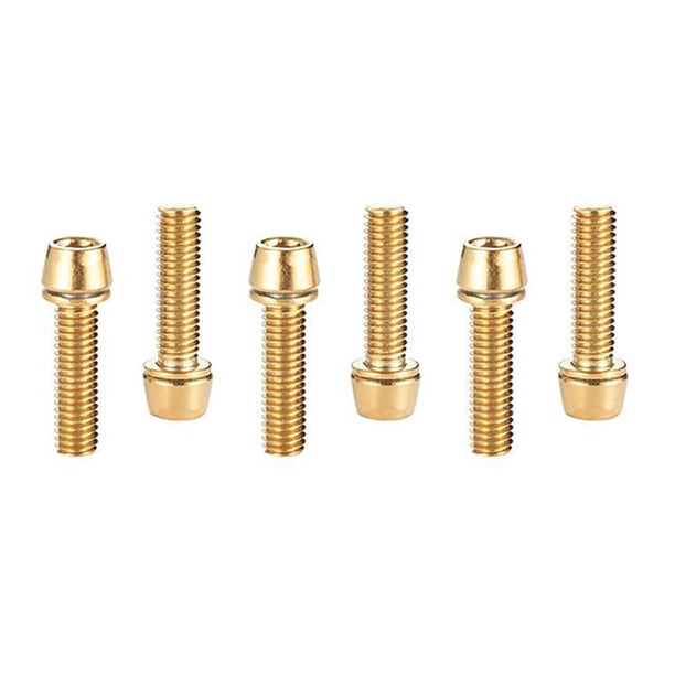 Tornillo de vástago de manillar de bicicleta ENLEE, pernos de palanca de freno ligeros (oro M5) Tmvgtek Accesorios para bicicletas