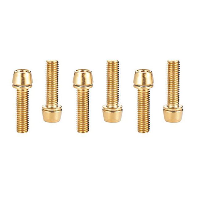 Accesorios para bicicletas Tornillo de vástago de manillar de bicicleta ENLEE pernos de palanca de freno ligeros (oro M5) Hugtrwg Para estrenar