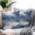 thumbnail image 2 of Abstract Mottled Texture Outdoor Pillow Covers Pack of 2 Blue Gary Stitching Waterproof Throw Pillow Covers Decorative Cushion Cases for Patio Garden Tent Balcony Couch 20x20 inch, 2 of 8