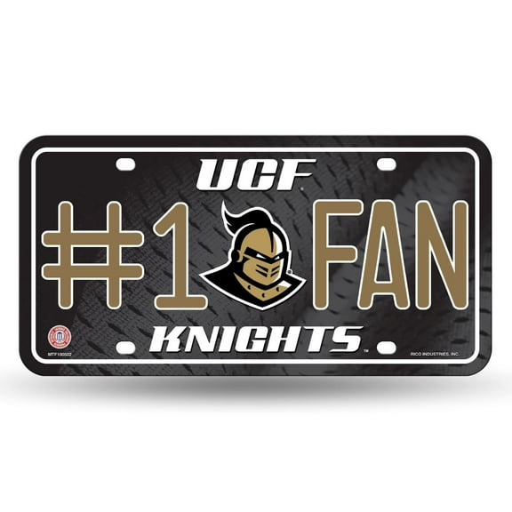 Central-Florida UCF Knight's #1 Fan Metal License Plate Tag  - Number One! Let's Go!!
