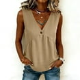 thumbnail image 6 of Miqool Women's Peplum Tank Tops Summer Dressy Casual Sleeveless V Neck Button Ruffle Hem Flowy Babydoll Shirts Beach Vacation Blouses, 6 of 8