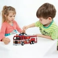 thumbnail image 4 of BINGLI Toy Fire Truck, Firetruck Toys with Extending Rescue Rotating Ladder Water Gun Lights and Siren Sounds, Pull Back Alloy Car Toys for Toddlers Boys Girls Kids Gift, 4 of 9
