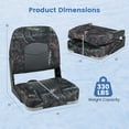 thumbnail image 3 of Gymax 2-Pack Boat Seats Folding Low Back Boat Chairs w/Thick Sponge Padding Hinges, 3 of 9