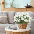 thumbnail image 3 of Zukuco Artificial Flowers for Outdoors, 4 Pack Geraniums Silk Flowers UV Resistant No Fade Faux Flowers Geraniums Bush for Home Outdoor Garden Porch Window Vase Wedding Decor (White), 3 of 7