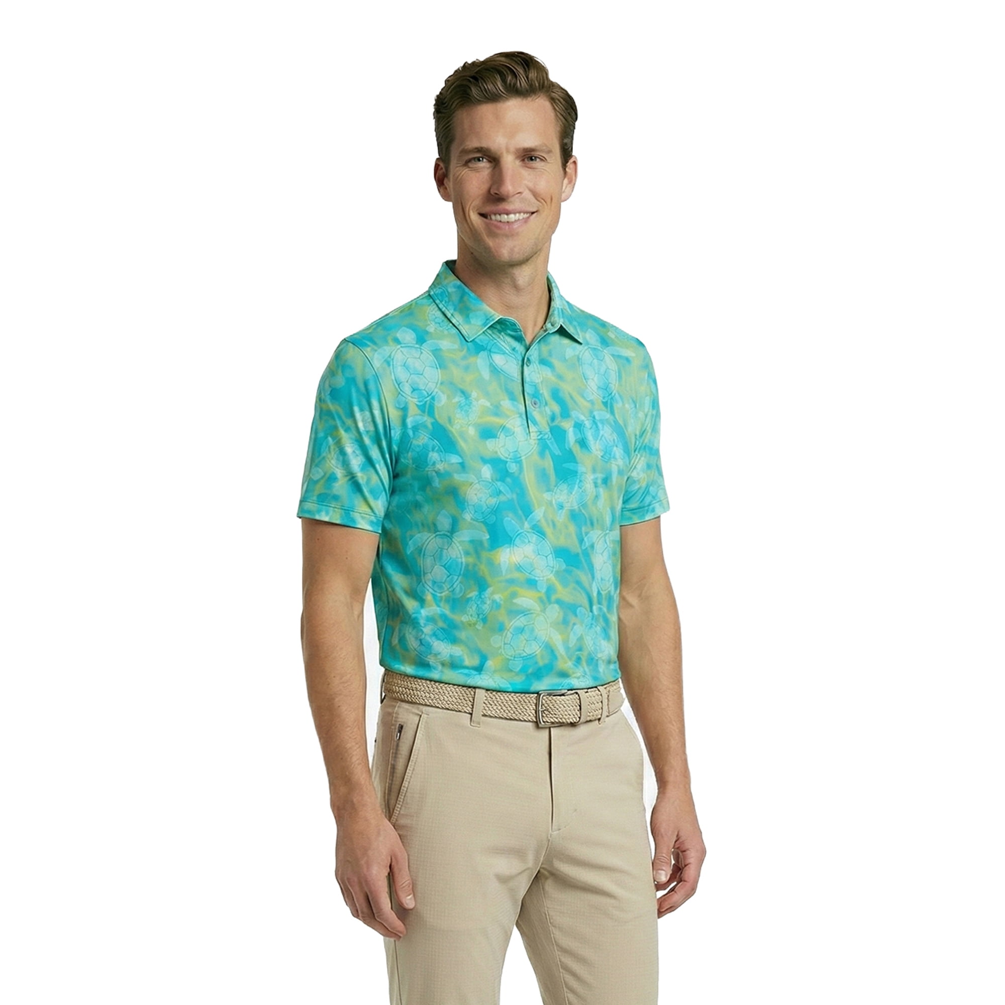 Birdie Bound Men's and Big & Tall Men's Novelty Print Golf Polo Shirt, Sizes XS-4XLT