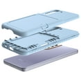thumbnail image 3 of Galaxy S22 Card Holder Wallet Case,Dteck Shockproof Rubber Hybrid PC with Hidden Mirror Dual Layer Cover Lightweight Protective Back Phone Case for Samsung Galaxy S22 5G,Blue, 3 of 5