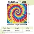 thumbnail image 2 of Colorful Tie Dye Mandala Pattern Square Fitted Tablecloth with Elastic Edge,Square Table Cover,Washable Elastic Table Cover for Home Kitchen Party Decor 36"x36", 2 of 6