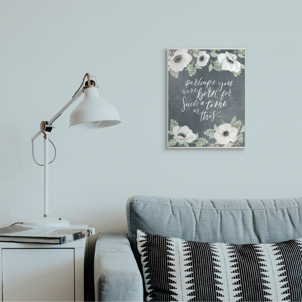 Stupell Industries Born For Such A Time As This Spiritual Floral Proverb Wall Plaque Design by House Fenway