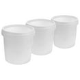 thumbnail image 2 of GOOHOCHY 3 cubos de plástico con tapa, de grado alimenticio y resistentes, para baño, granja y limpieza del hogar, cubos de almacenamiento multifuncionales con asas, 1 L., 2 of 7