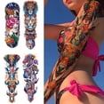 thumbnail image 3 of Etiqueta Engomada Del Tatuaje Desechable 4 Piezas Tatuajes Brazo Flores Extraíbles para Adultos Hombres Mujeres, 3 of 9
