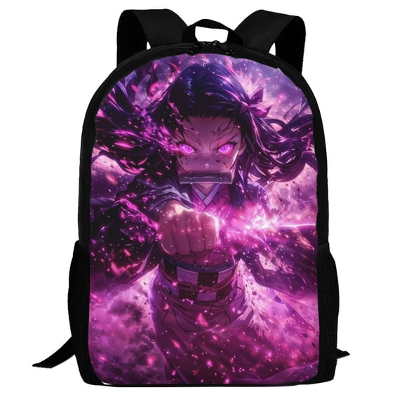 Demon Slayer Nezuko Kamado Backpack,3d Print Laptop Backpack Lightweight Casual Daypack Bookbag Multi-Function Travel Backpack 16.5 In