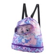 thumbnail image 4 of Mochila con cordón para gimnasio, mochila bonita para natación con separación y estampado, para natación húmeda Púrpura, 4 of 10