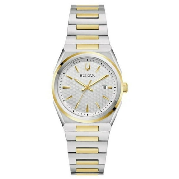 BulovaTwo Tone Stainless Steel Silver White Dial Quartz Women's Watch 98L323