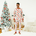 thumbnail image 4 of PatPat Men’s Pajama Pants Sleep Set Christmas Pajamas Family Matching Long Sleeve Gingerbread Man White Pjs with Socks, 2-Piece, Size M, 4 of 13