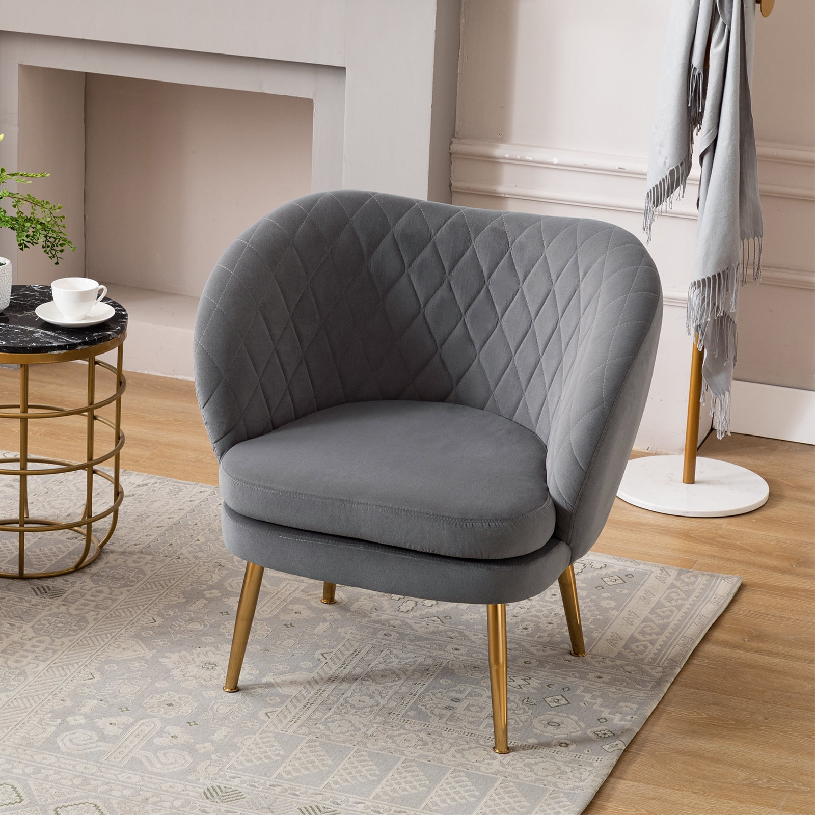 Duhome Accent Chair Single Sofa Velvet Gray 1 Pcs