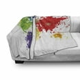 thumbnail image 3 of Map Soft Flannel Fleece Blanket, Abstract Colorful World Map Illustration on White Background Artwork Print, Cozy Plush for Indoor and Outdoor Use, 60" x 80", Red Purple and Yellow, by Ambesonne, 3 of 6