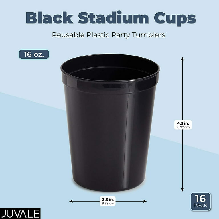 16 Oz Black Plastic Cups