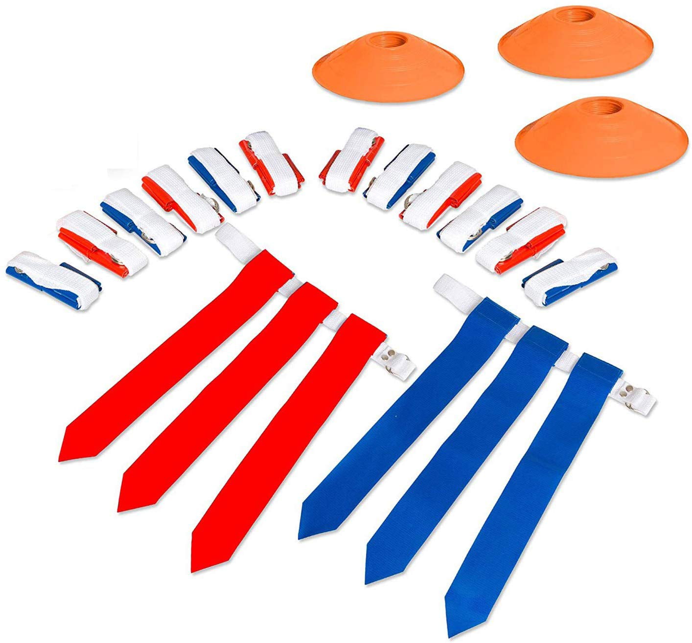 14 Belts 42 Flags 14 Player Flag Football Deluxe Set 12 Cones & 1 Mesh Bag